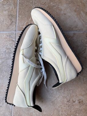 Rag & Bone Retro Runners Sneakers Cream Suede Black Sz 41 US 10 Brooks Insoles